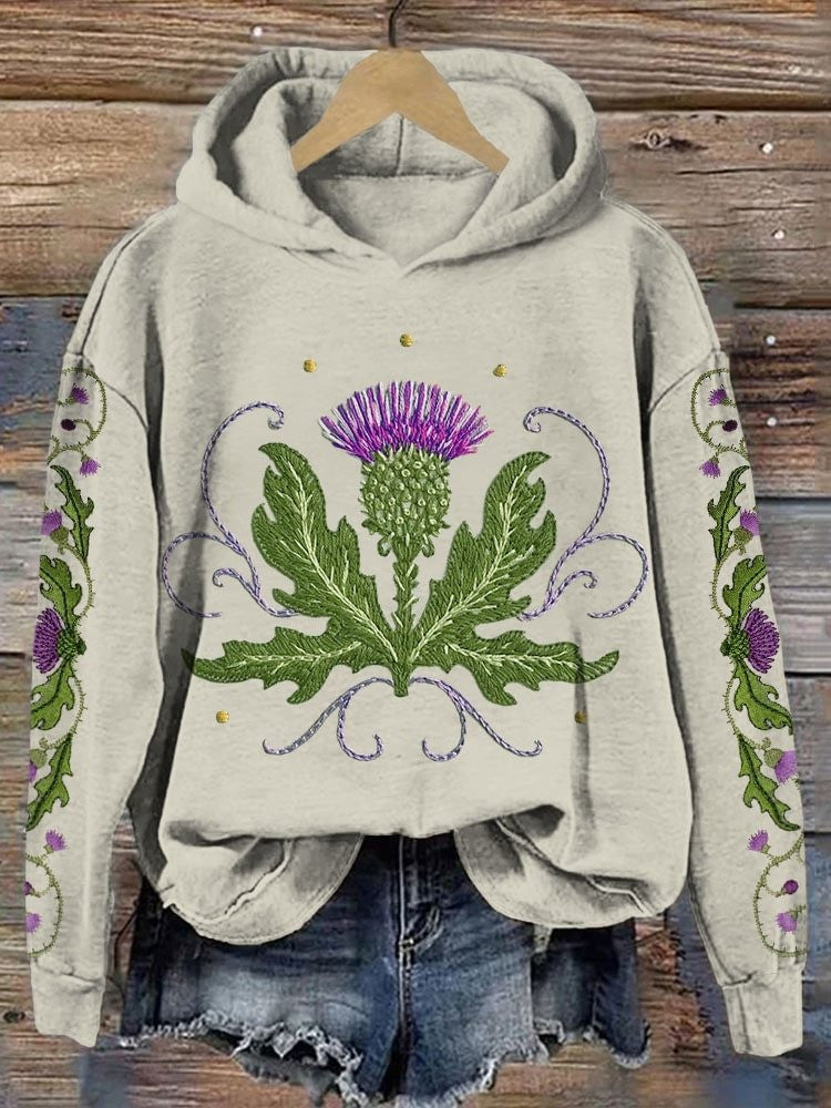 Scottish Thistle Flower Of Scotland Hoodie Mother's Day Gifts For Wife Christmas Gift for Him Scottish Thistle Flower Of Scotland Hoodie Mother's Day Gifts For Wife Christmas Gift for Him