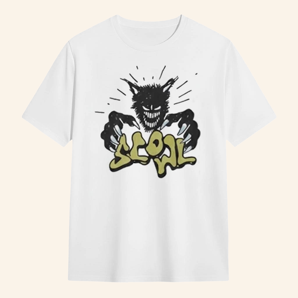 Scowl Merch Wolf Cartoon T-Shirt Presents For Rock Music Lovers Scowl Merch Wolf Cartoon T-Shirt Presents For Rock Music Lovers