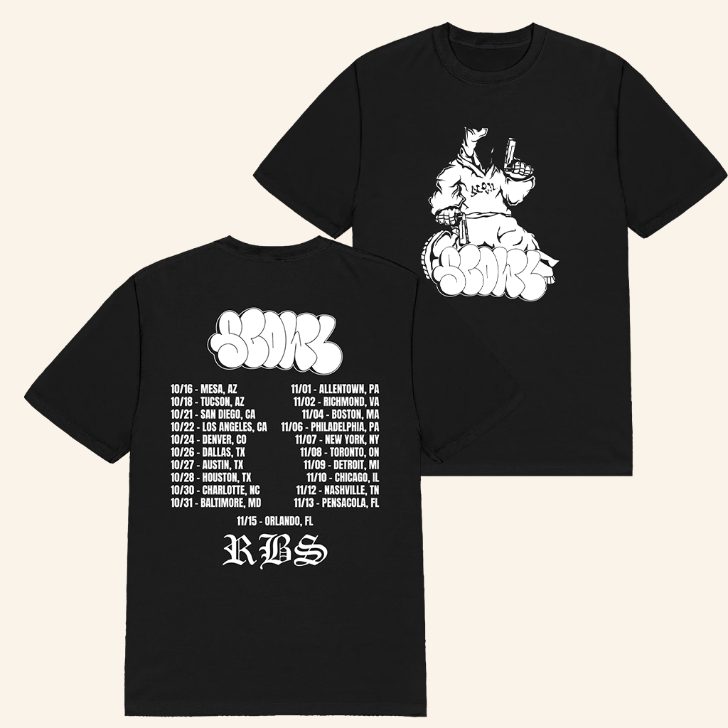 Scowl Official Merch RBS Tour Black T-Shirt Music Lover Gift Ideas For Him