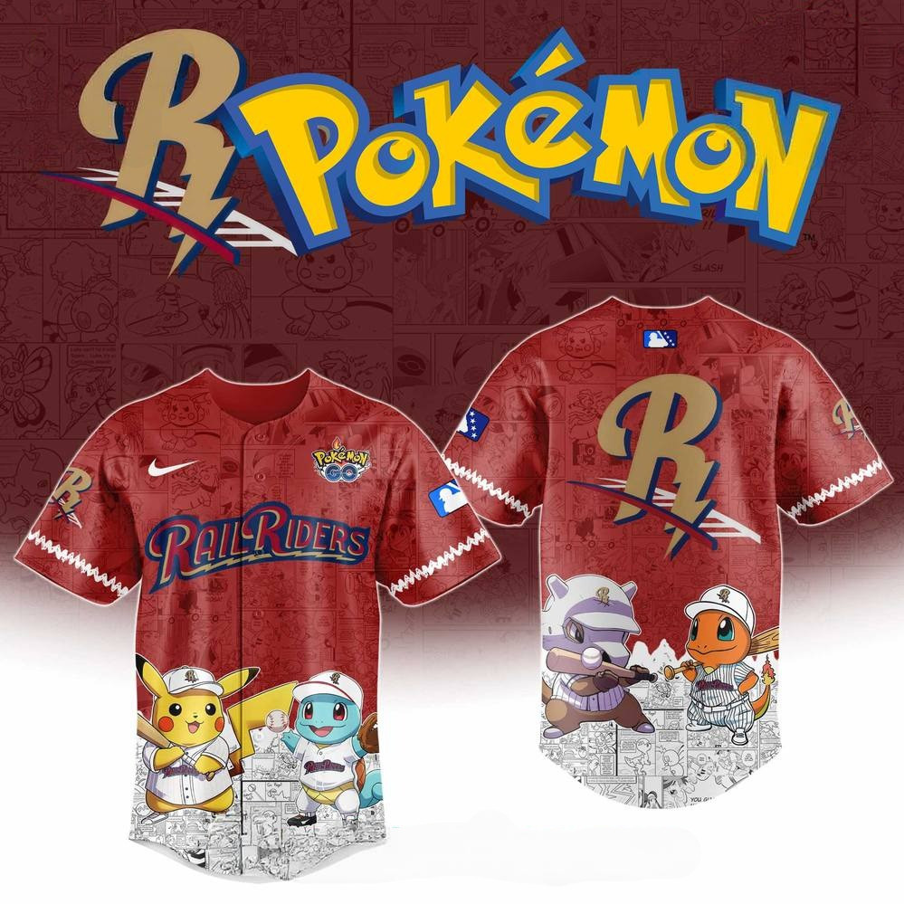 Scranton Wilkes-Barre RailRiders x Pokemon Go Special Baseball Jersey Gifts For Dudes