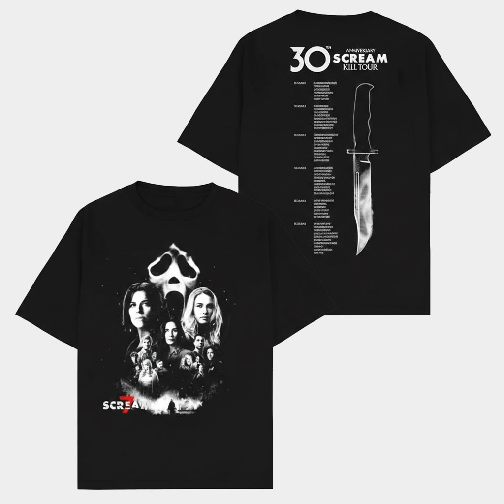 Scream 7 30Th Anniversary Of Scream Kill Tour Shirt 2026 Scream 7 Merch Fans Gifts
