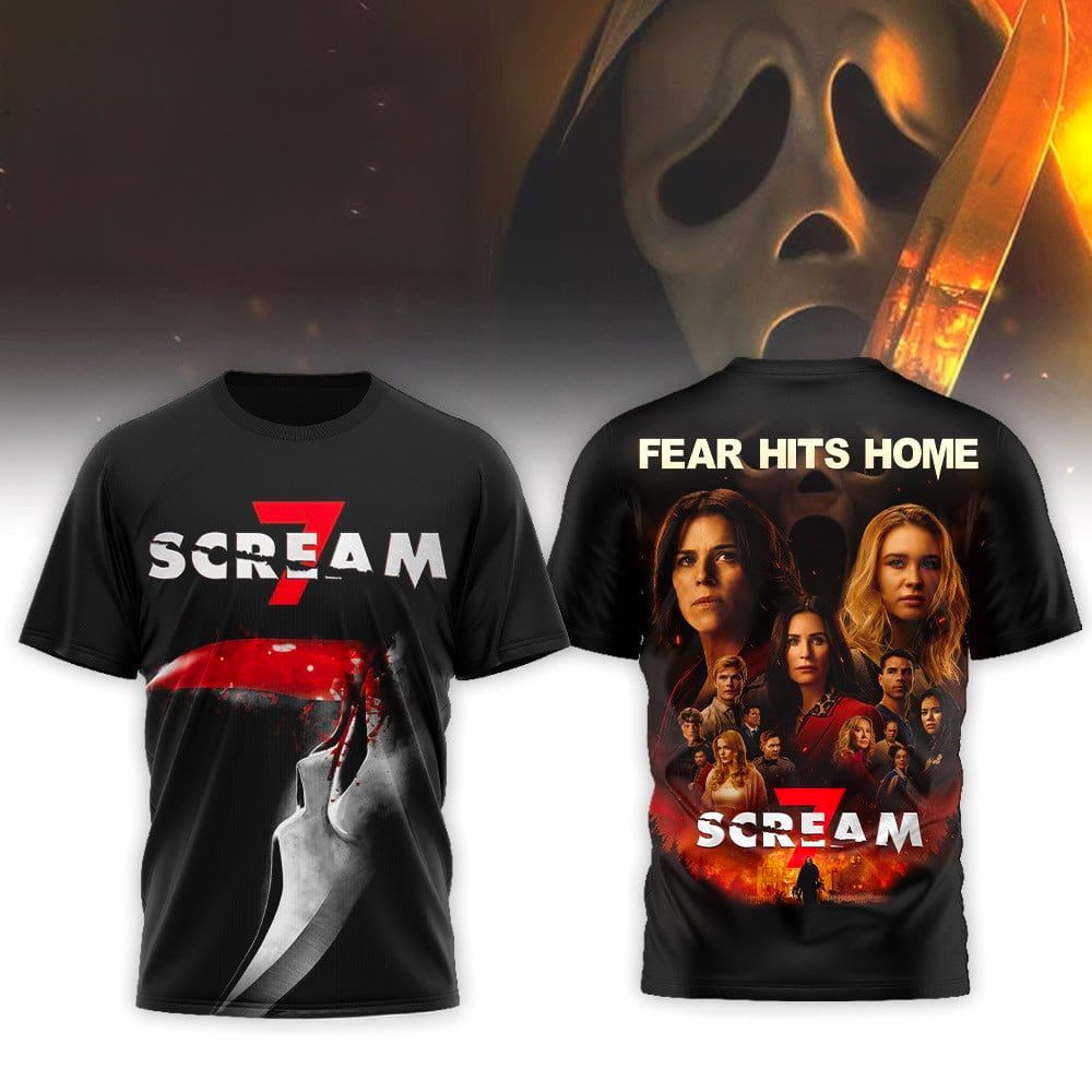 Scream 7 Fear Hits Home T-Shirt Fan Merch Gift Ideas For Wife