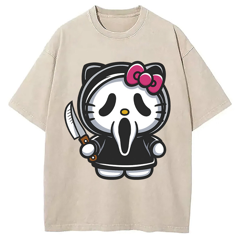Scream Kitty Halloween Washed T-Shirt Trendy Aesthetic Graphic Apparel Gifts For Brother Scream Kitty Halloween Washed T-Shirt Trendy Aesthetic Graphic Apparel Gifts For Brother