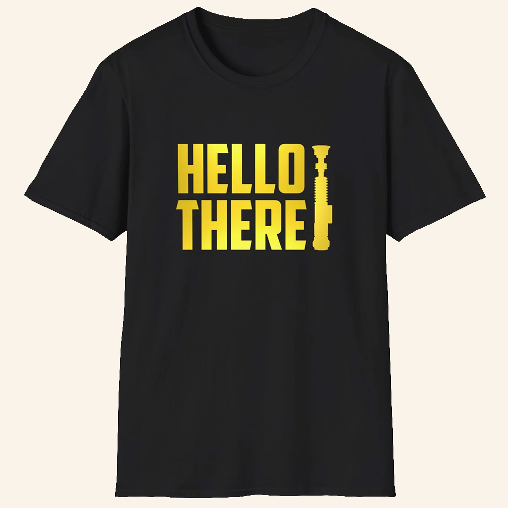 ScreenCrush Merch Hello There Black T-Shirt Gifts Ideas For Friends