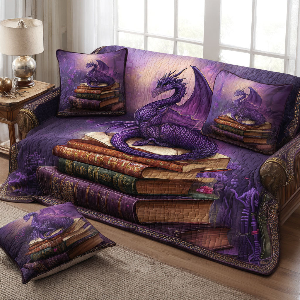 Scrolls of Serenity Quilted Sofa Cover Living Room Decor Ideas Novelty Book Gifts