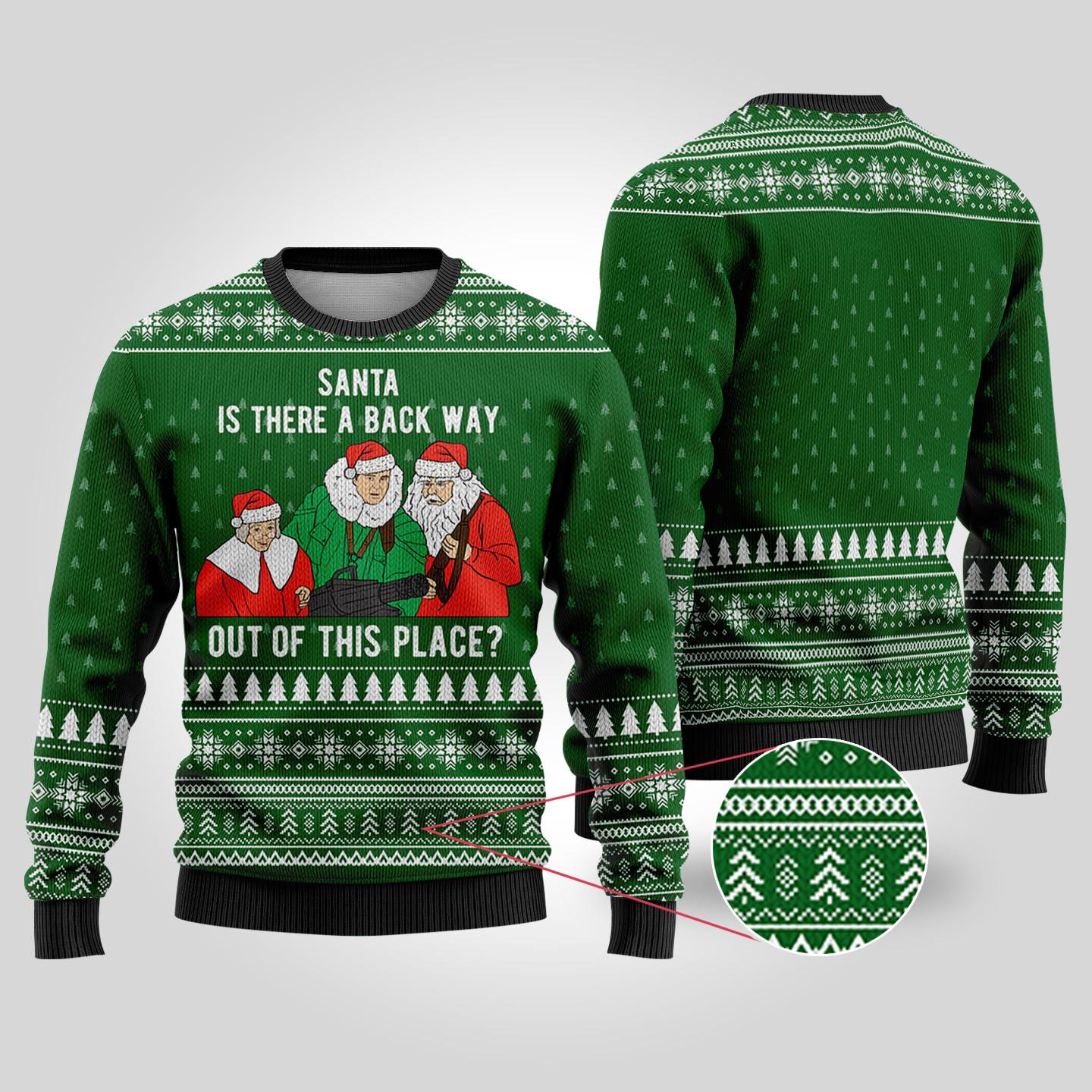 Scrooged Ugly Christmas Sweater Forest Green Warm Winter Merch Gift for Someone You Love