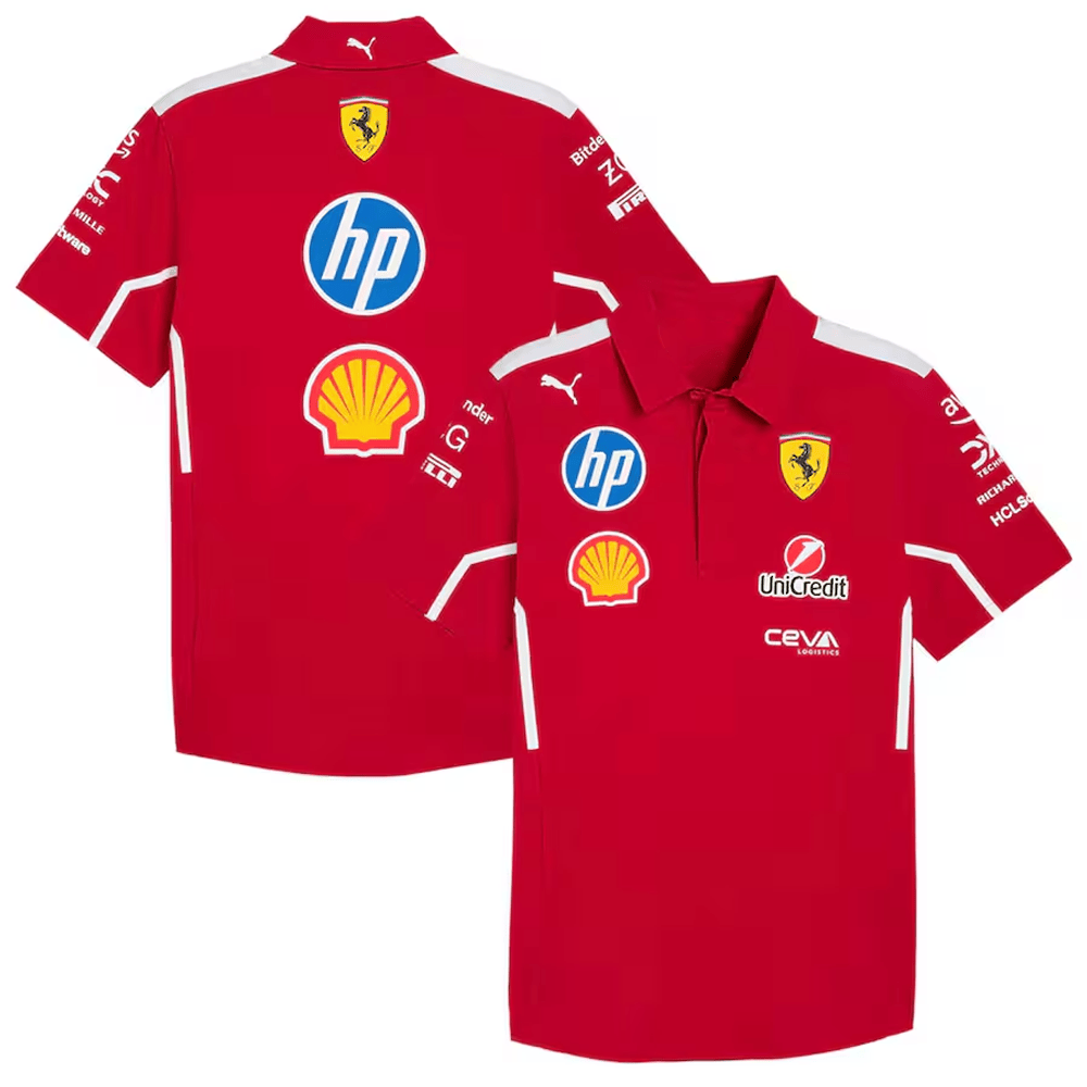 Scuderia Ferrari 2025 Replica Team Polo Shirt Ferrari F1 Merch Gifts For Racing Car Fans