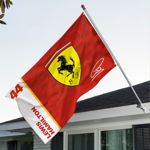 Scuderia Ferrari x Lewis Hamilton Flag Gifts For Racing Lovers