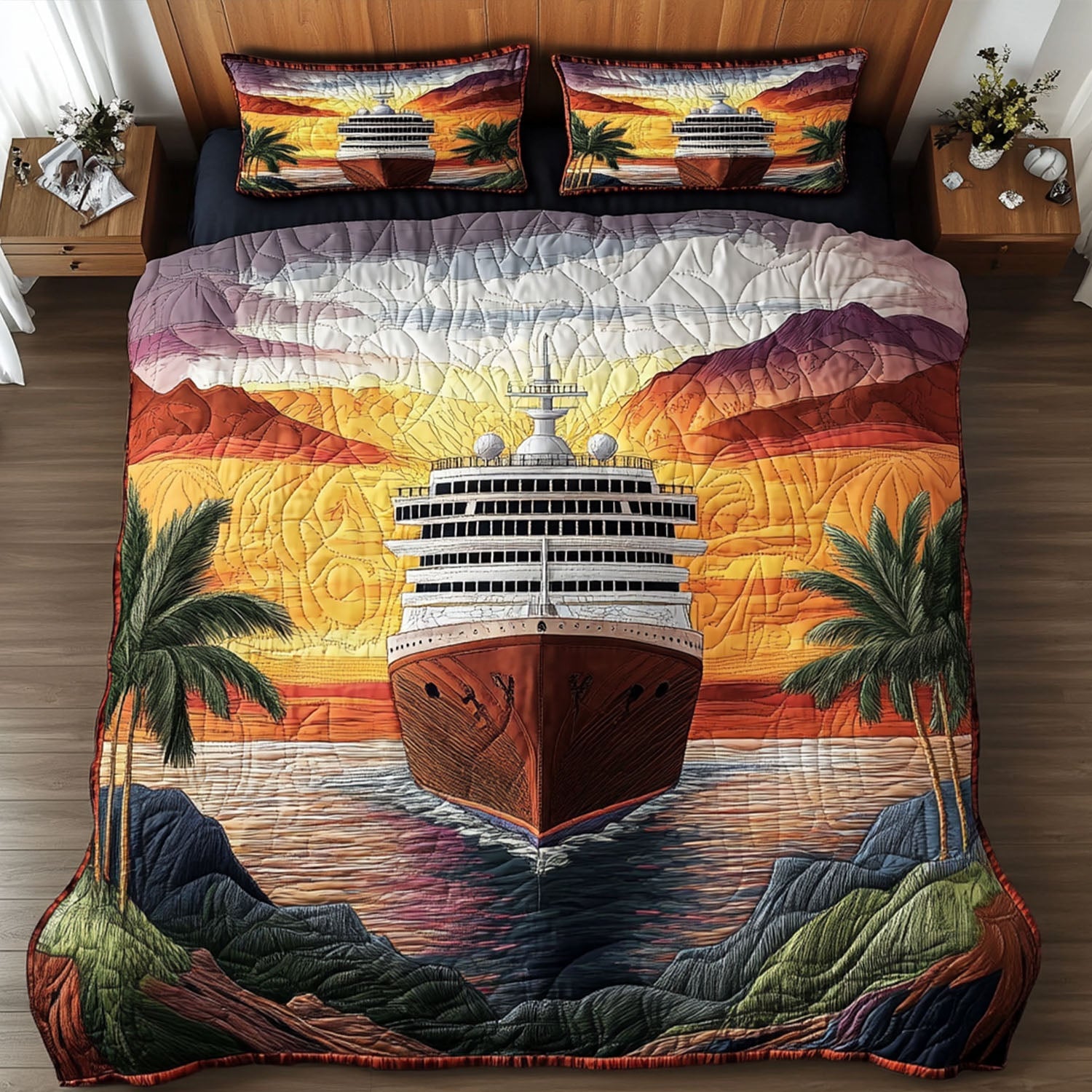 Sea Breeze Quilted Bedding Set Bedroom Decorations Christmas Gifts For Ocean Lovers