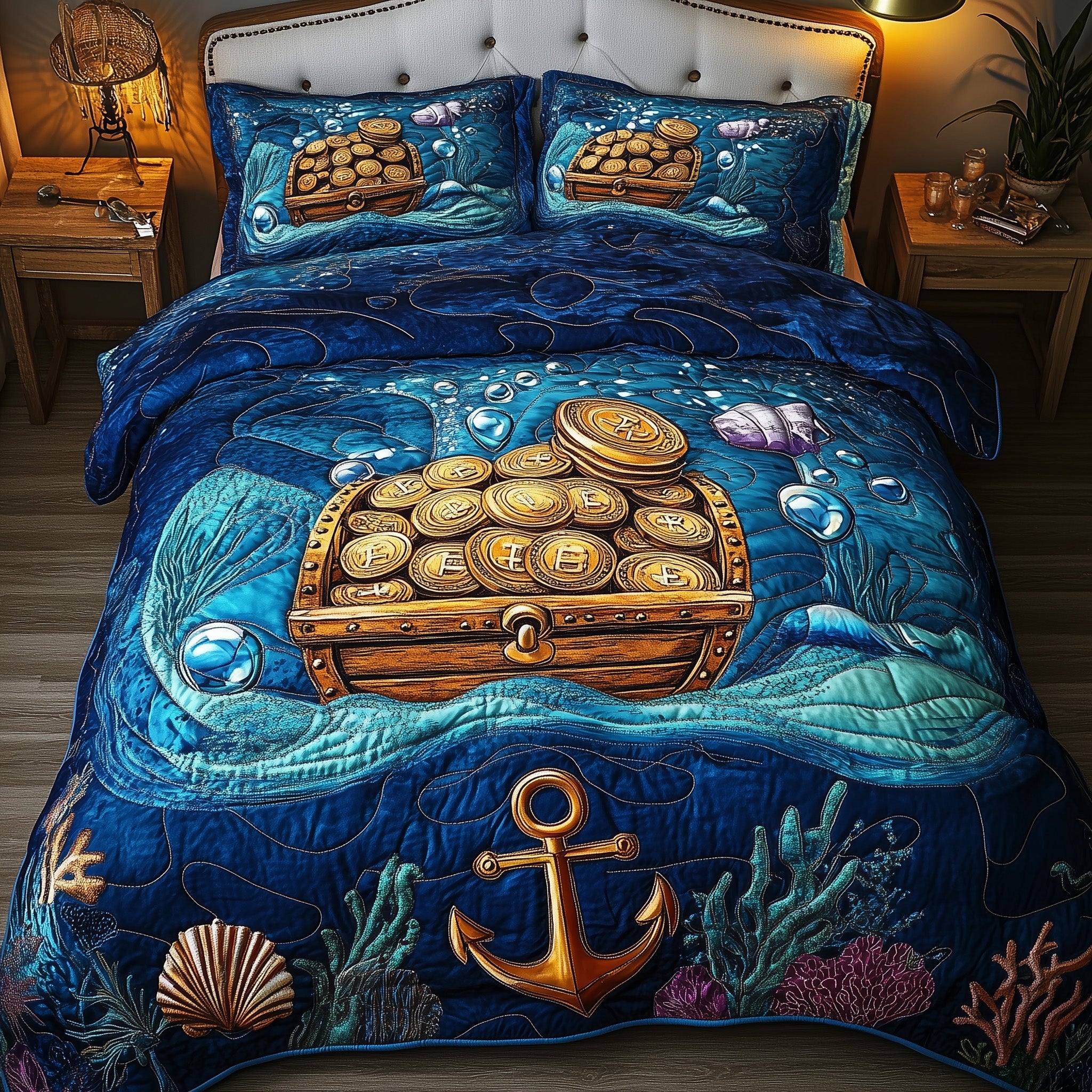 Sea Breeze Quilted Bedding Set For Women