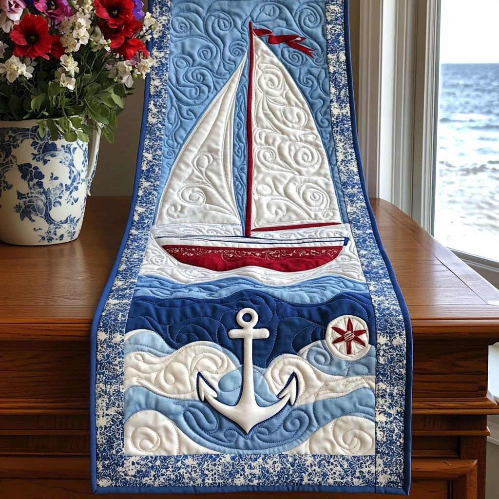 Sea Breeze Serenity Quilted Table Runner Dining Room Table Decor Ideas Anchor Related Gifts