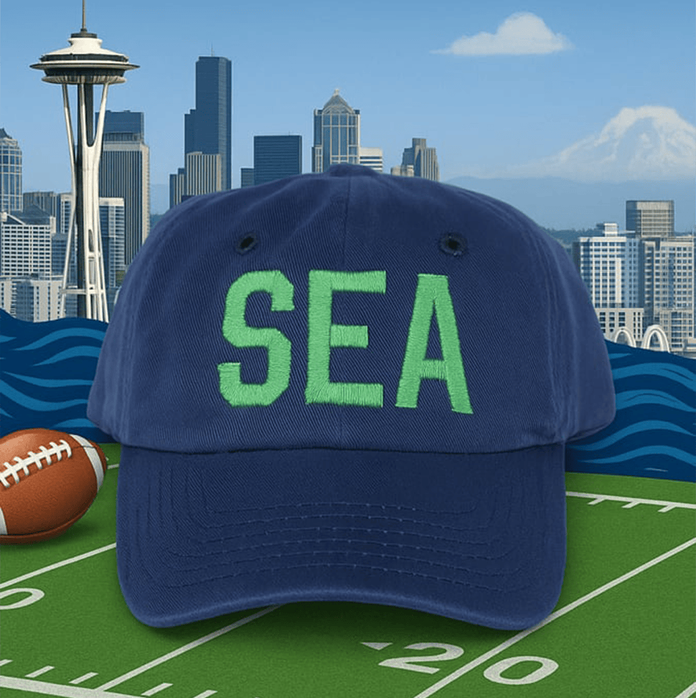 SEA Football Hat Seattle Seahawks Baseball Cap Cool Gifts For Boyfriend