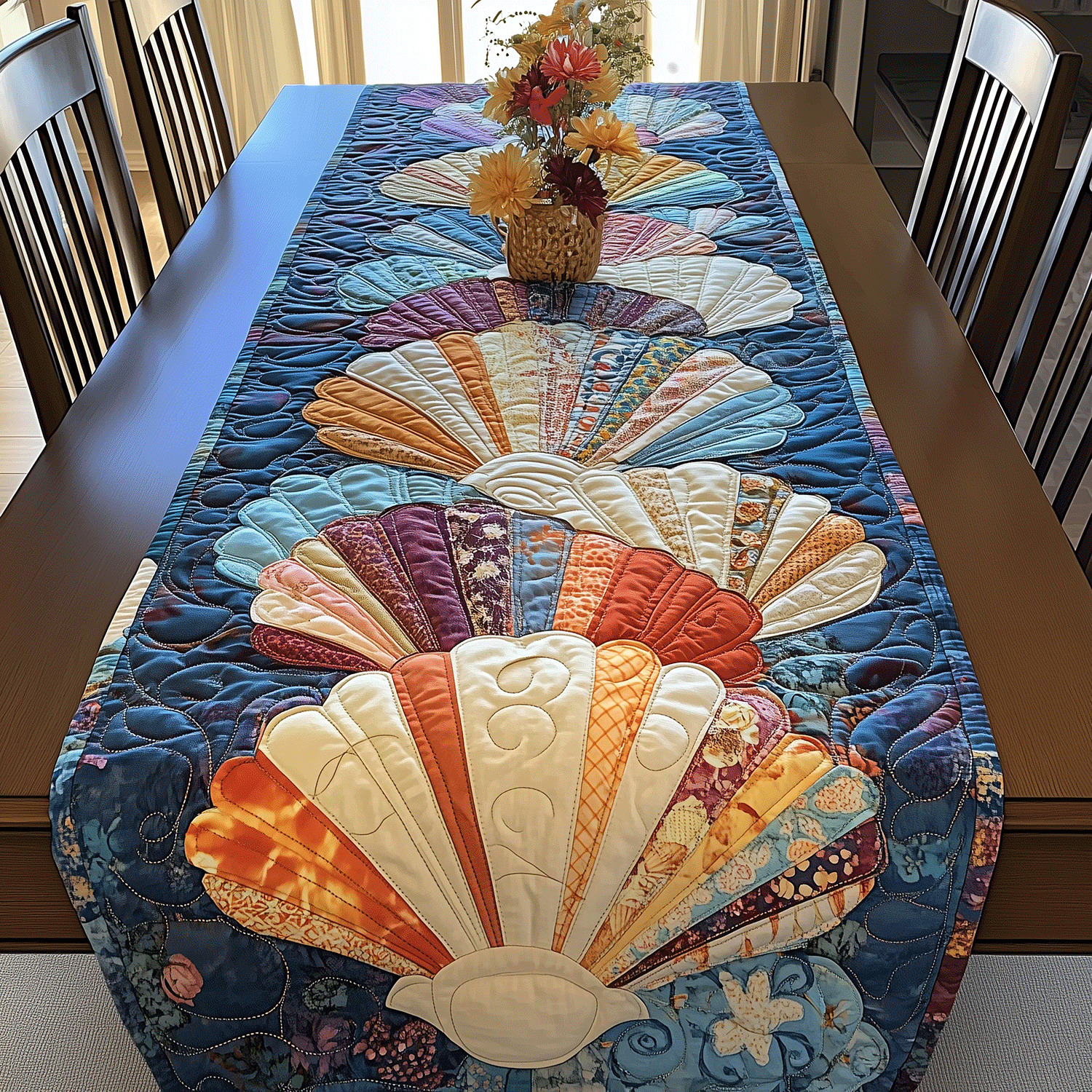 Sea Gem Quilted Table Runner Beach Theme Table Runner Beach Lover Christmas Gifts