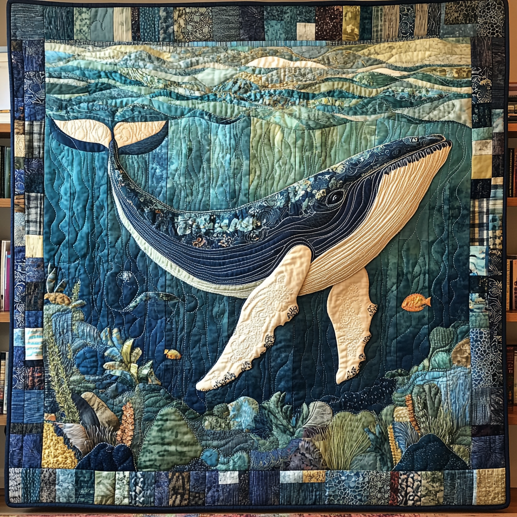Sea Giant Serenity Quilted Blanket Bedroom Decor Christmas Whale Related Gifts