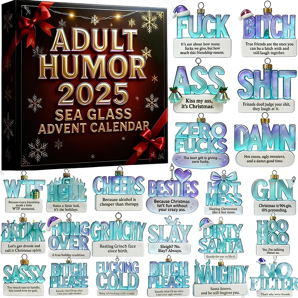 Sea Glass Accents 2025 Adult Humor Advent Calendar Christmas Countdown Xmas Gifts For Son