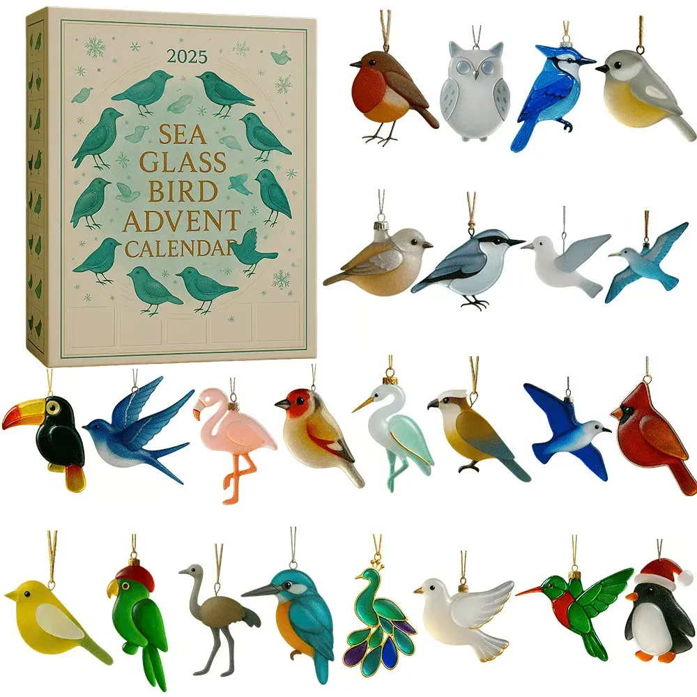 Sea Glass Bird Advent Calendar Animal Themed Xmas Advent Calendar Bird Lover Christmas Gifts