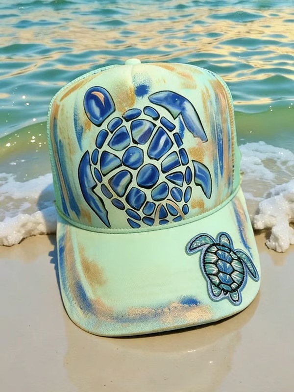 Sea Turtle Baseball Hat Hawaii Strong Coastal Art Apparel Gift For Turtle Lovers