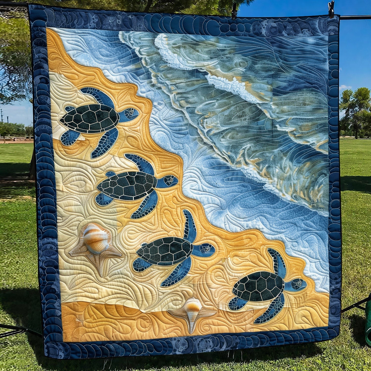Sea Turtle Bay Quilted Blanket Sea Turtle Gift Ideas