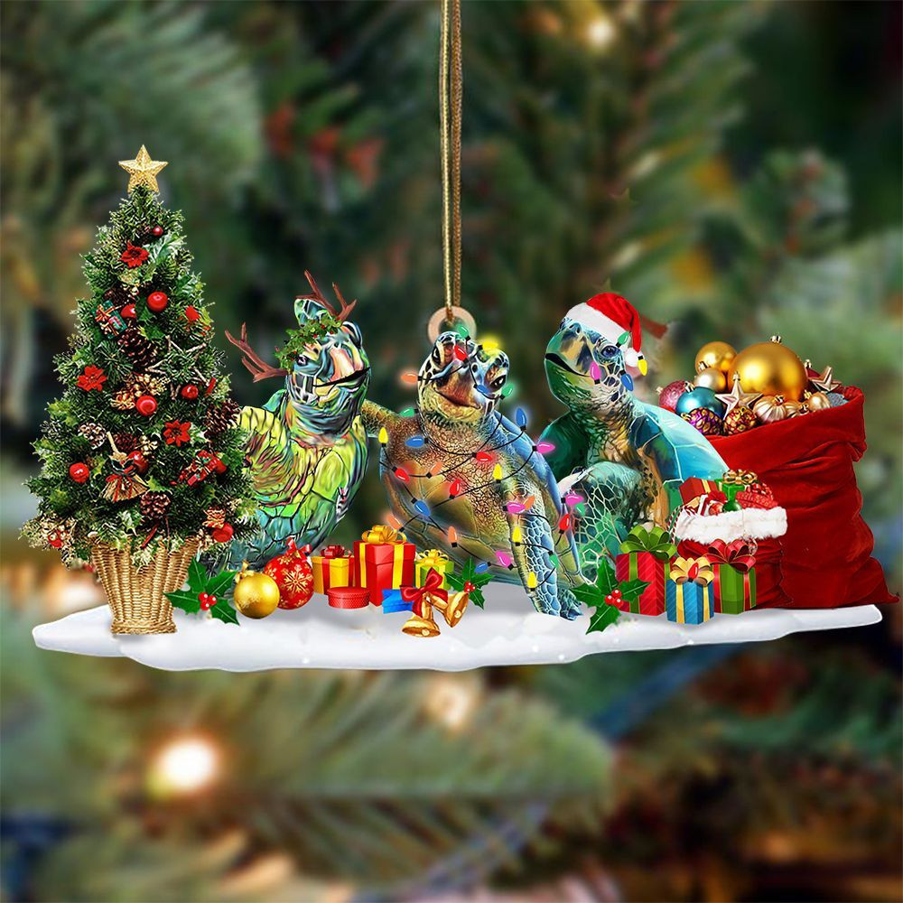 Sea Turtle Christmas Tree Ornament Turtle Lover Holiday Xmas Ornament Tree Hanging Decorations