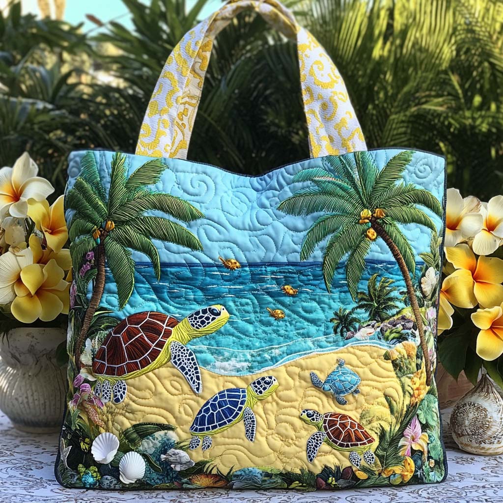 Sea Turtle Dreams Quilted Tote Bag Beach Housewarming Gifts
