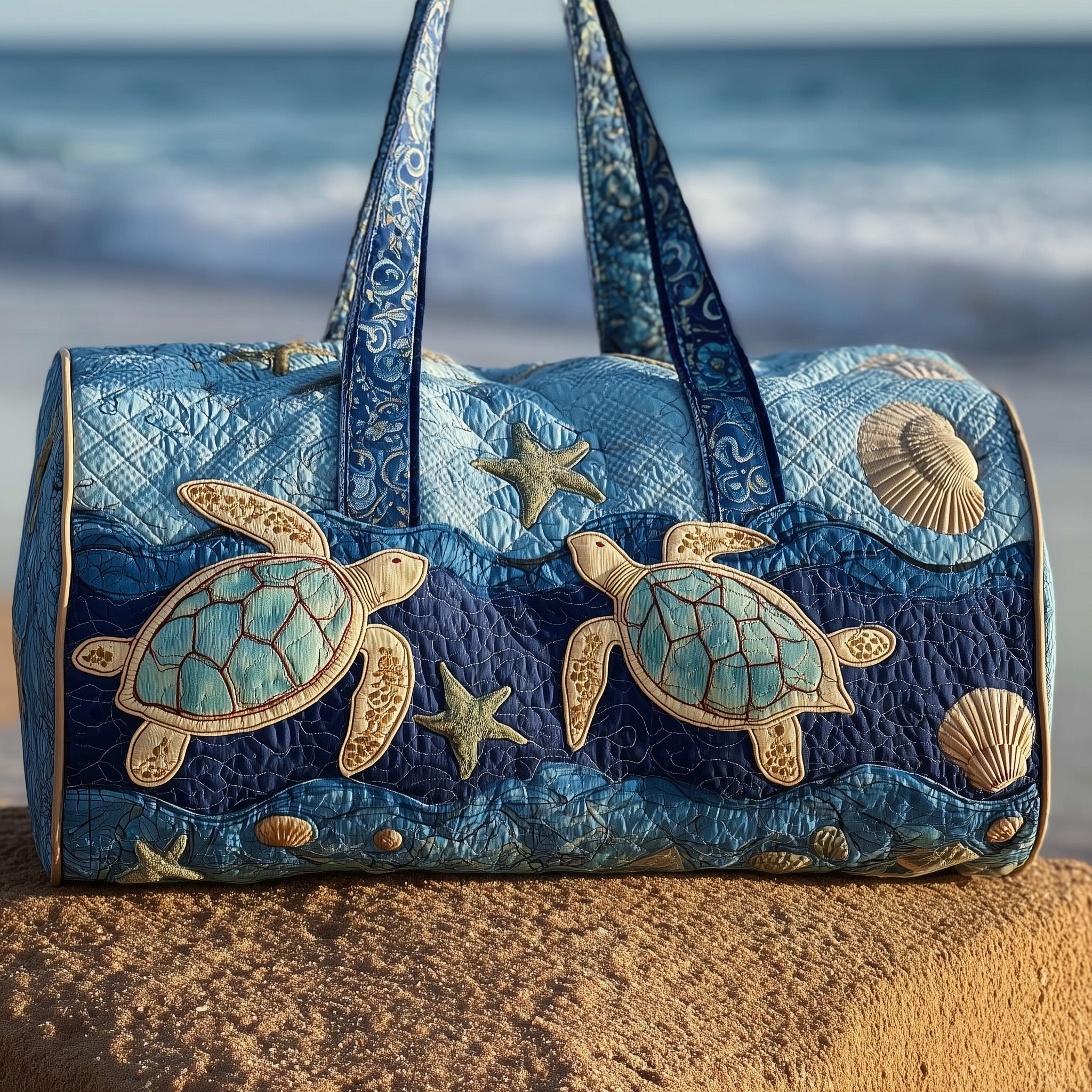 Sea Turtle Haven Quilted Duffle Bag Graduation Gift Idea