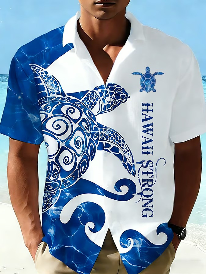 Sea Turtle Hawaiian Shirt Hawaii Strong Coastal Apparel Gift For Turtle Lovers