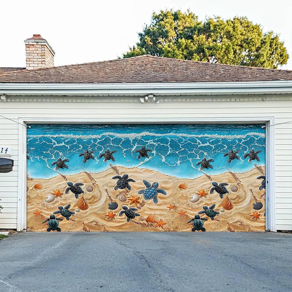 Sea Turtle Journey Christmas Garage Door Banner Christmas Decorations Turtle Lover Xmas Gift