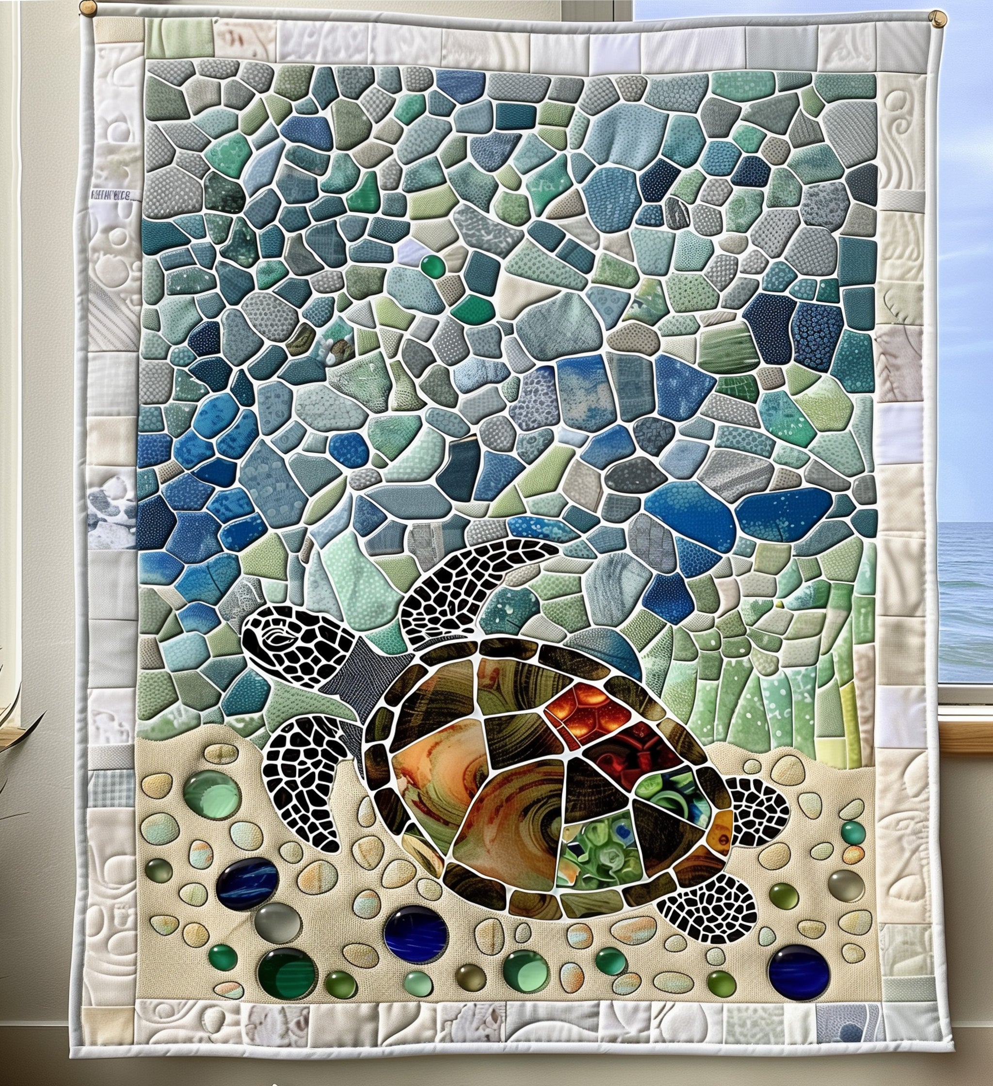Sea Turtle Journey Quilted Blanket Sea Turtle Gift Ideas