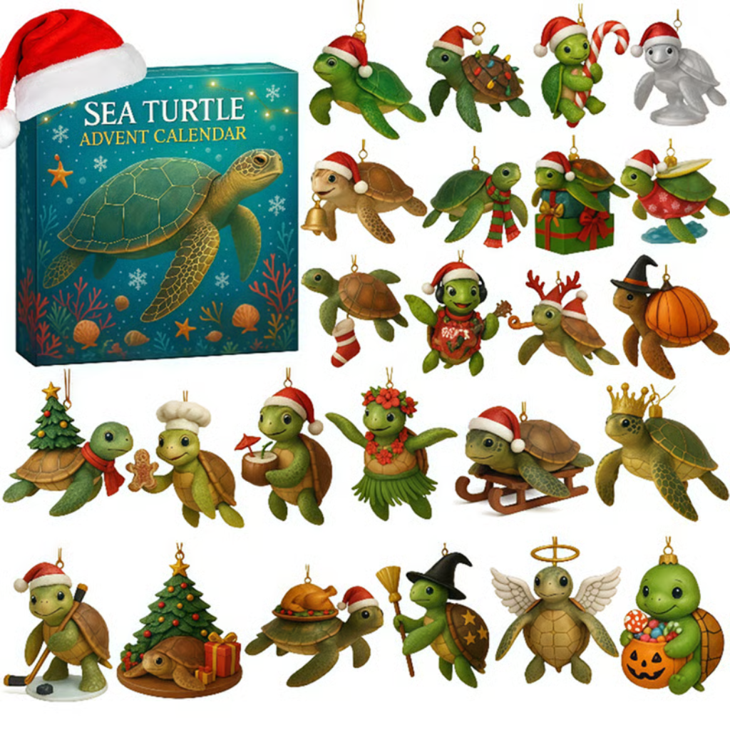 Sea Turtle Ornament Advent Calendar 2025 Christmas Countdown Calendar Turtle Lover Gift