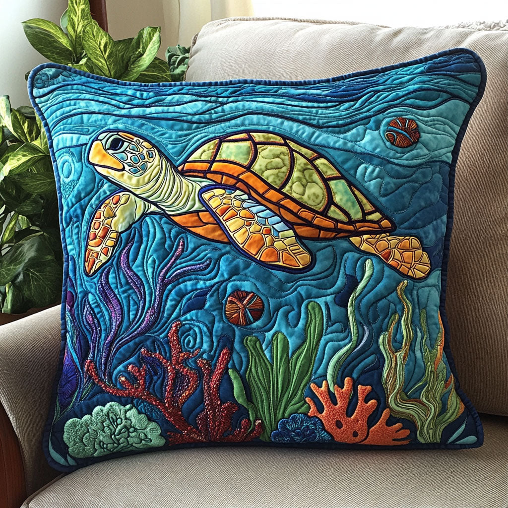Sea Turtle Quilt Pillow Case Modern Pillow Case Design for Cozy Bedrooms