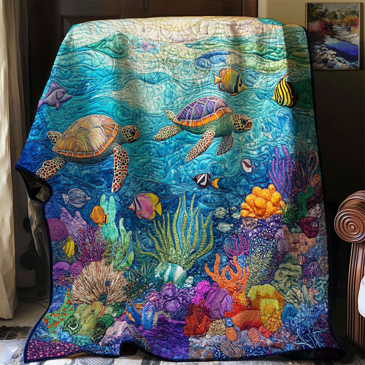Sea Turtle Quilt Premium Quilt Blanket to Enhance Bedroom Comfort