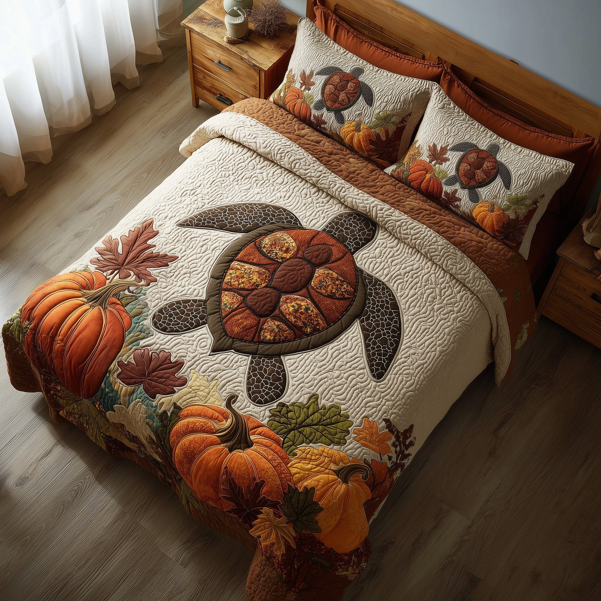 Sea Turtle Quilted Bedding Set Home Decor Collection