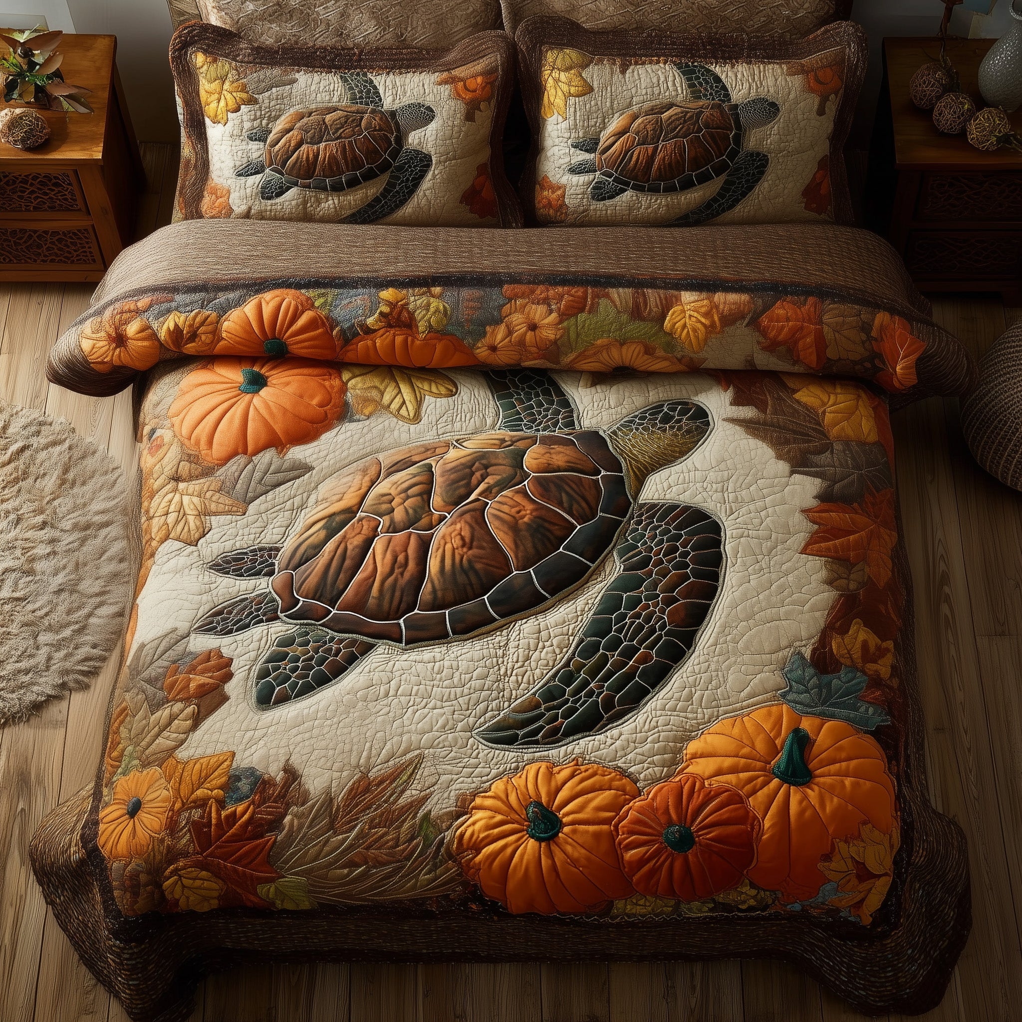 Sea Turtle Quilted Bedding Set Modern Design