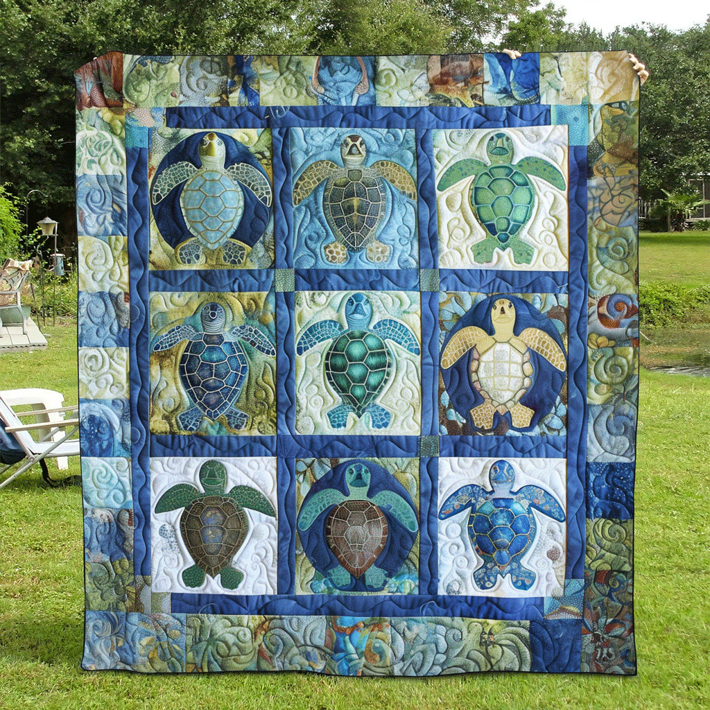 Sea Turtle Quilted Blanket Sea Turtle Gift Ideas