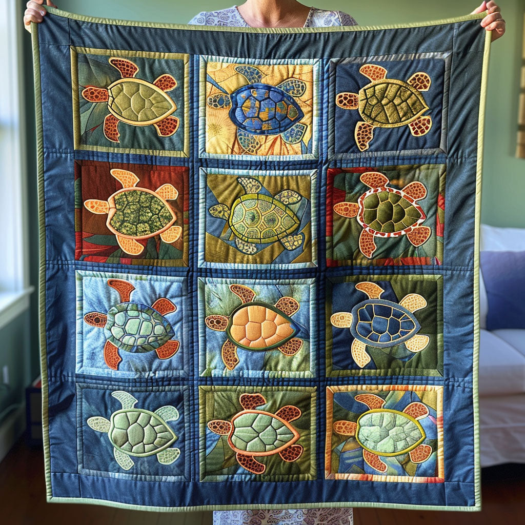 Sea Turtle Quilted Blanket Sea Turtle Gift Ideas