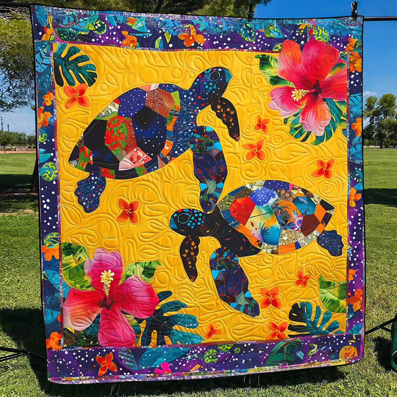 Sea Turtle Quilted Blanket Sea Turtle Gifts For Her
