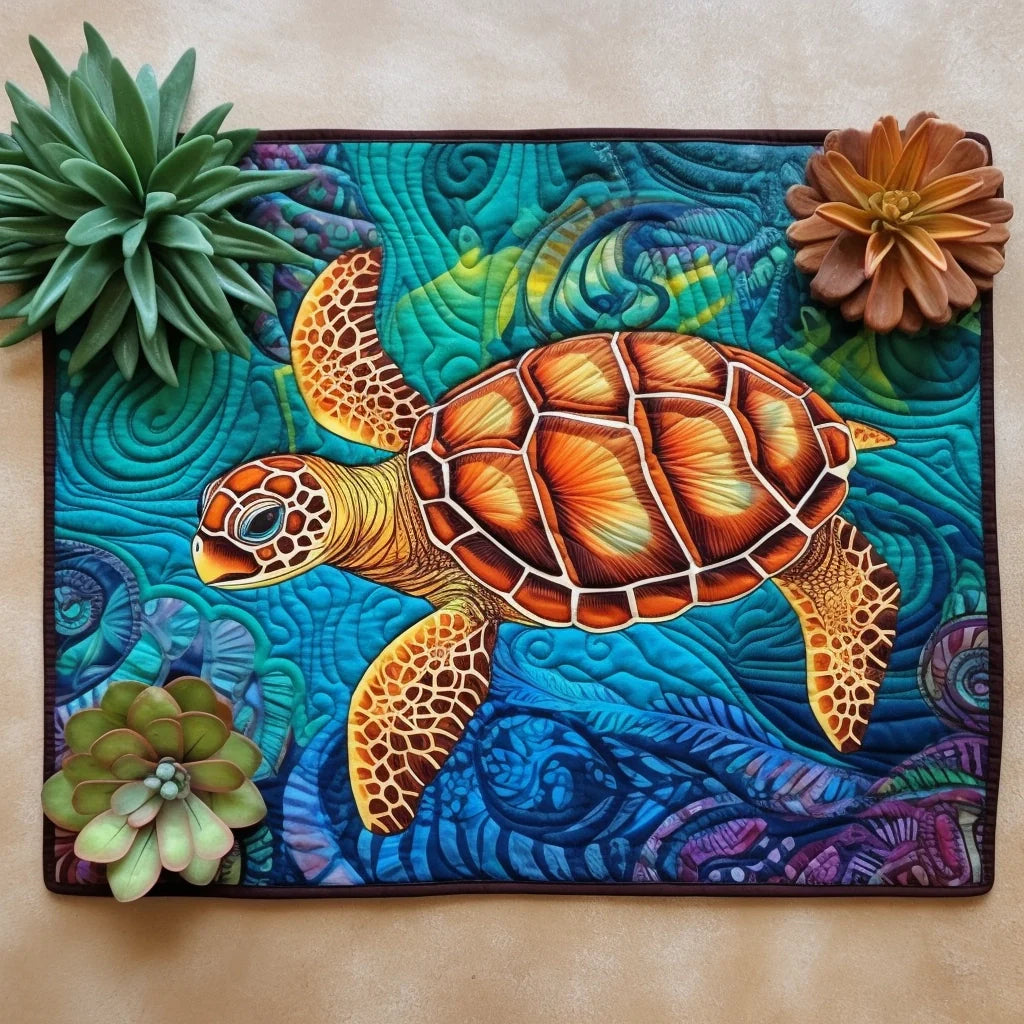 Sea Turtle Quilted Placemat Holiday Placemats Great Father's Day Gifts