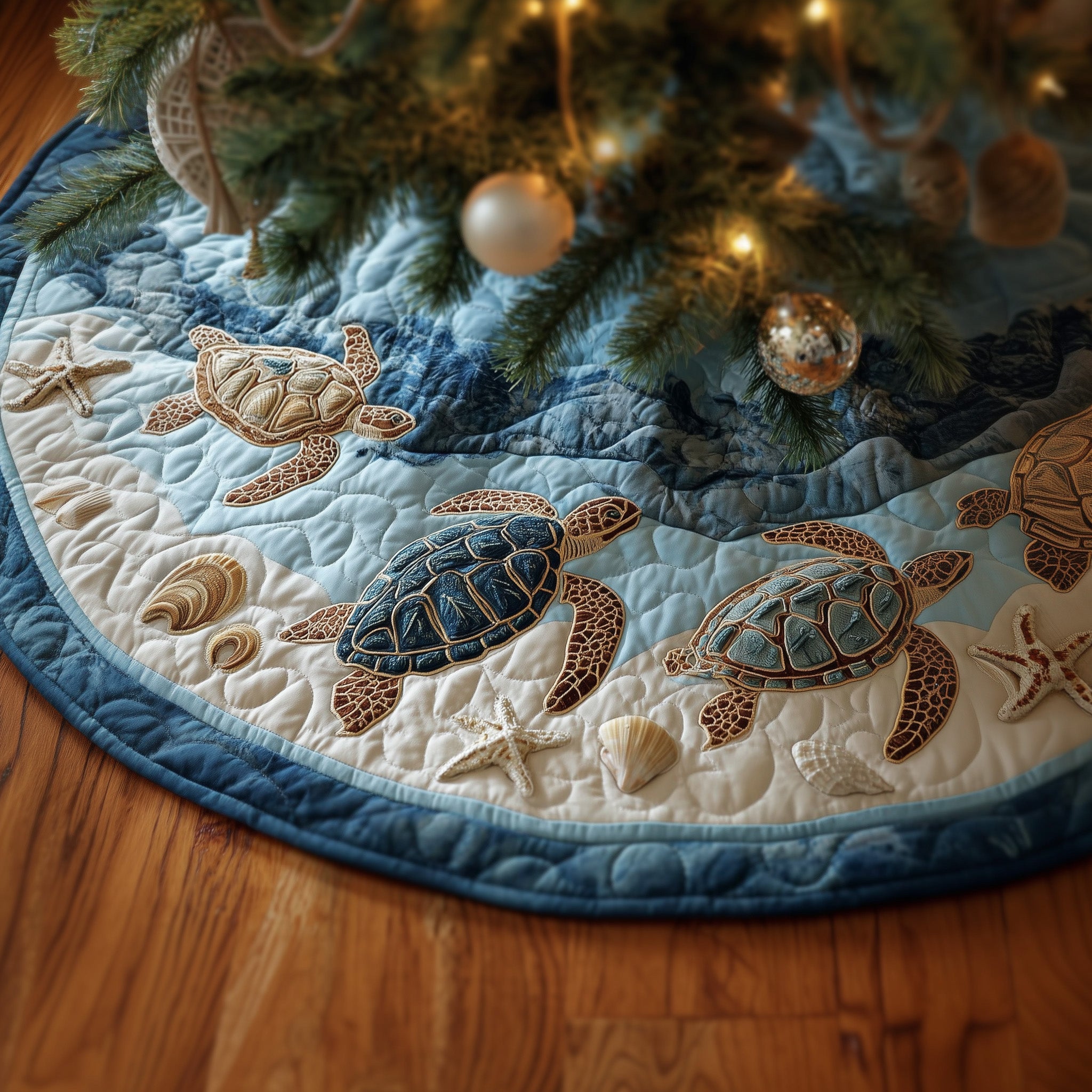 Sea Turtle Quilted Tree Skirt Best Gift Merch For Him