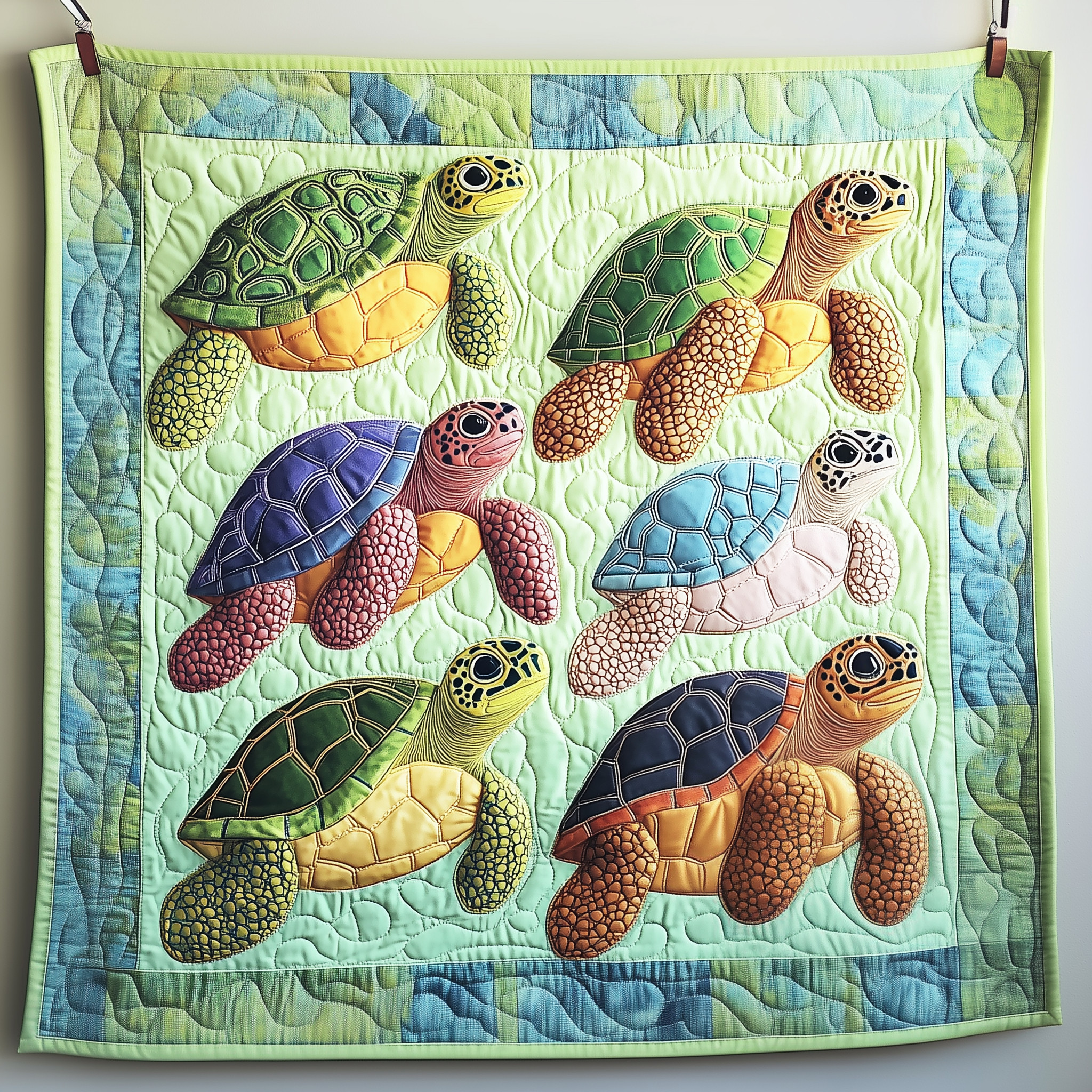 Sea Turtle Serenity Quilted Blanket Holiday Room Decorations Gift For Daughter