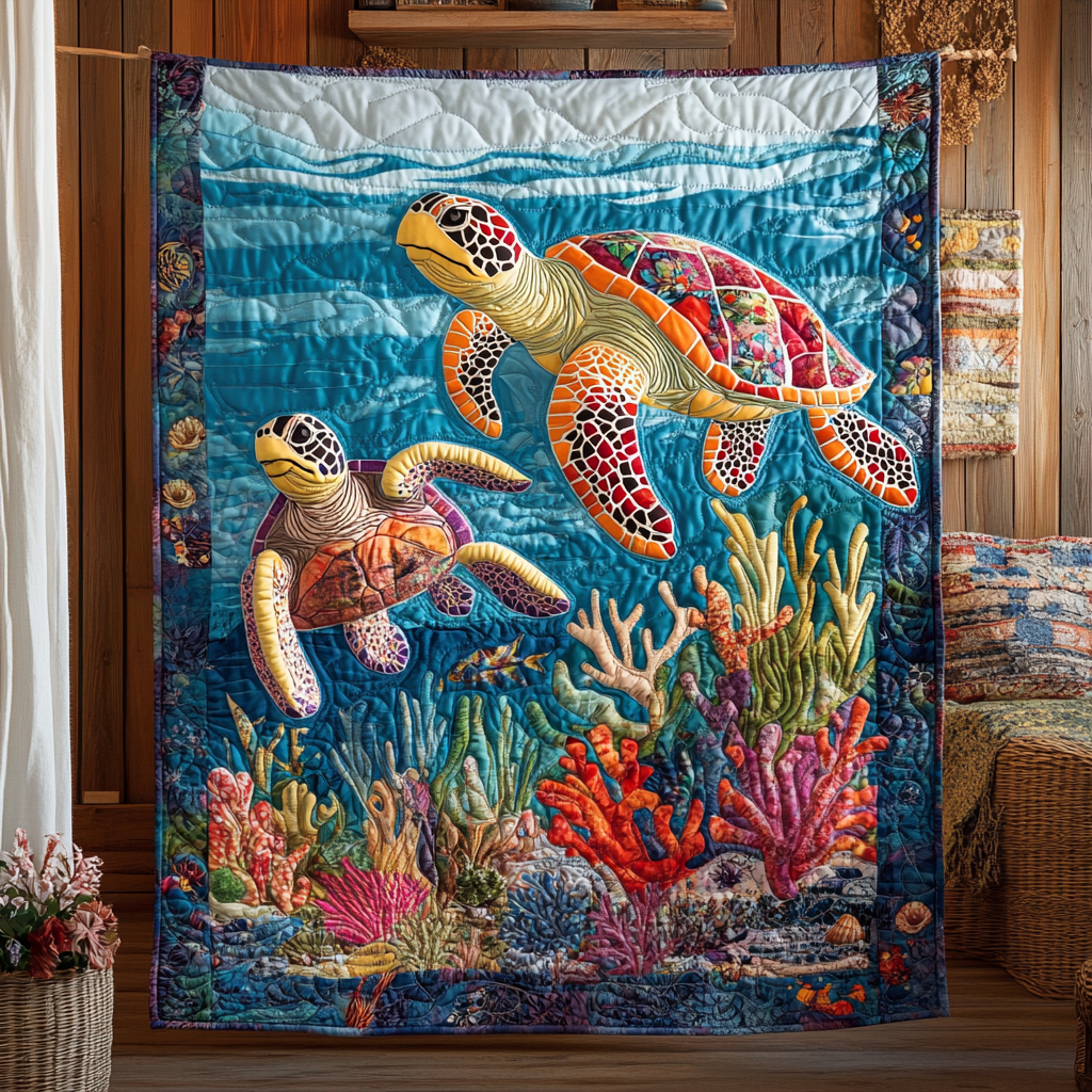 Sea Turtles Quilt Blanket Christmas Throws Nanna Gifts For Christmas