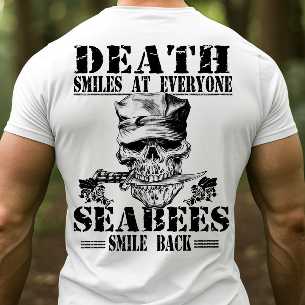 Seabees Veteran T-Shirt Skull Military Navy Tee Gift for Veterans Day