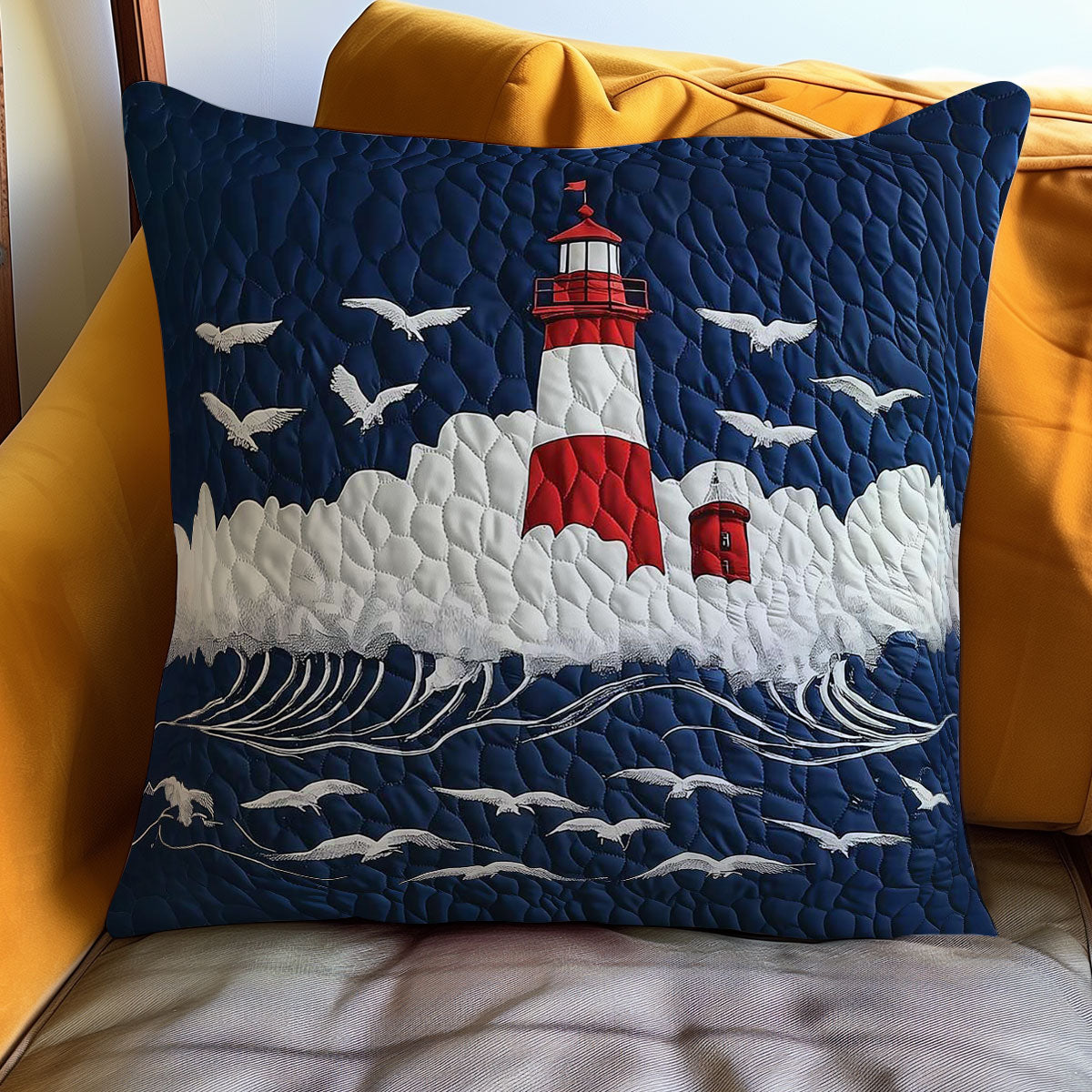 Seabreeze Lighthouse Quilt Pillow Case Perfect Pillowcase Gift for Everyday Relaxation