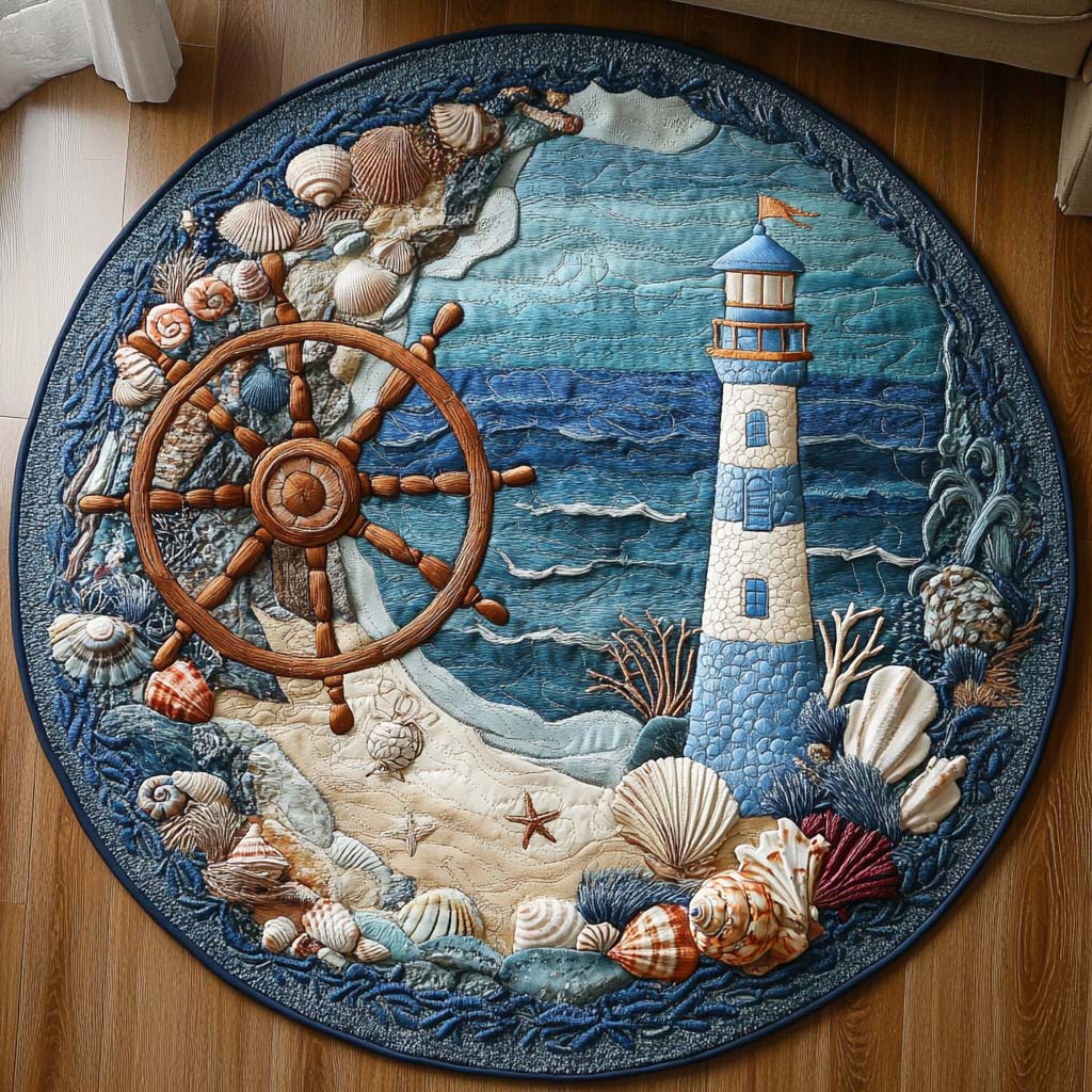 Seafarer Glow Quilted Round Mat Entry Way Ideas Beach Related Gift Ideas