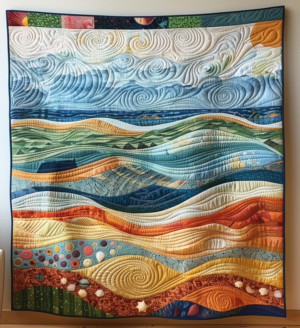 Seafoam Serenity Quilted Blanket Christmas Blanket Gift