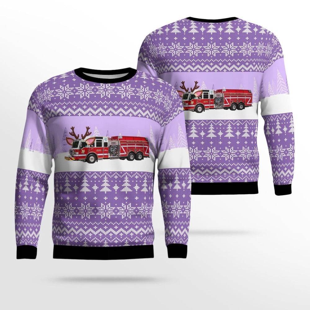 Seaford Volunteer Fire Department Inc Seaford Delaware Christmas AOP Ugly Sweater Unisex Christmas Gift