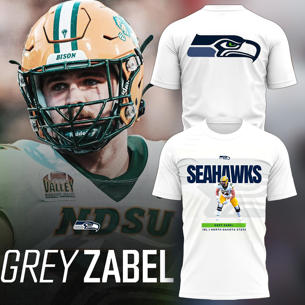 Seahawks Grey Zabel 2025 NFL T-Shirt Football Fan Gift Ideas