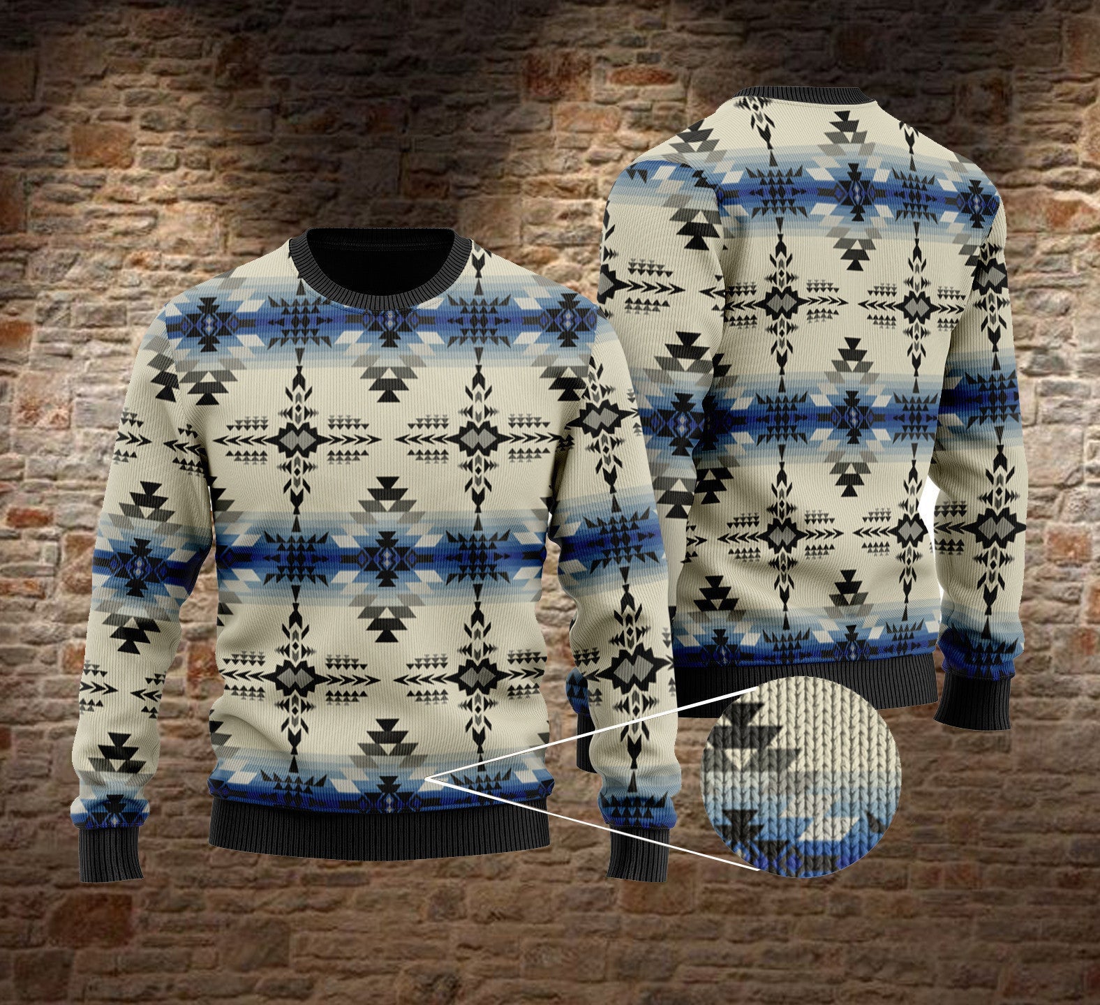Seamless Ethnic Pattern Ugly Sweater For Men Women Christmas Clothing Xmas Gift Ideas