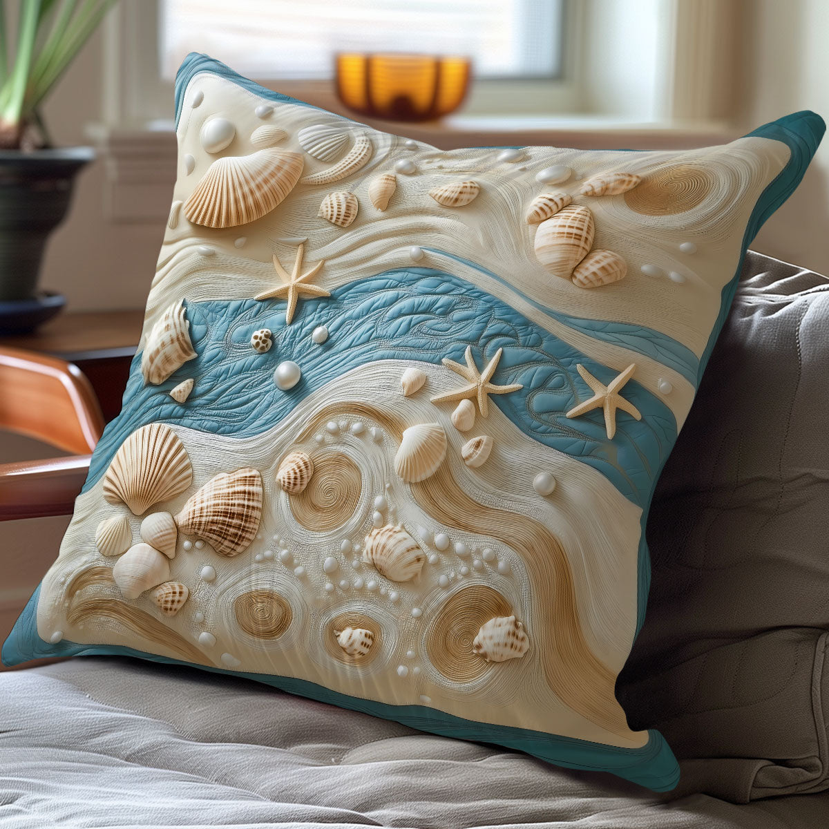 Seashell Shore Quilt Pillow Case Soft and Comfortable Pillow Case for Restful Sleep
