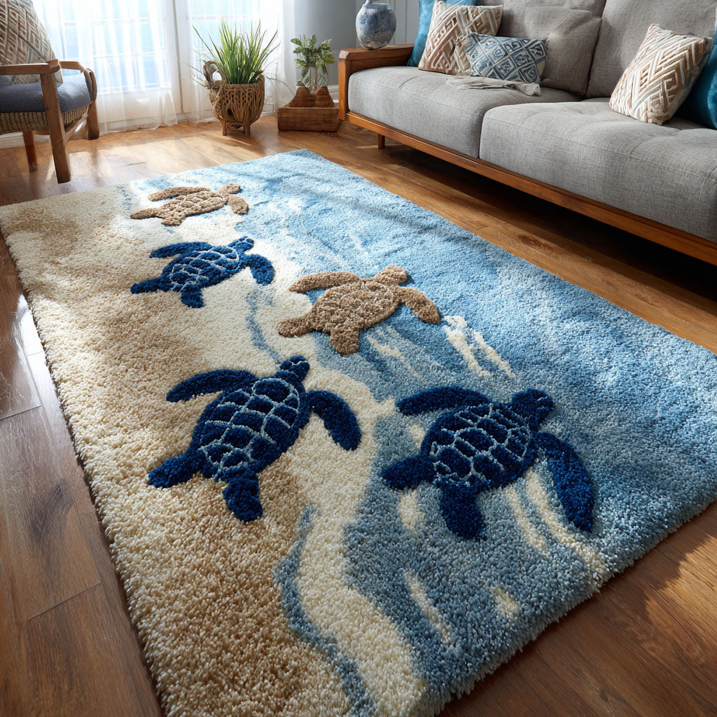 Seaside Area Rug Modern Holiday Decor Gift Ideas For Ocean Lovers
