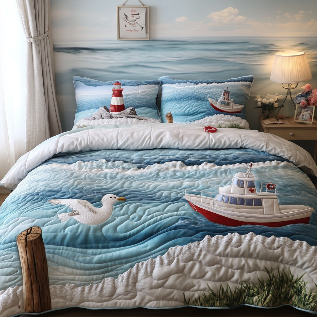 Seaside Dreams Quilted Bedding Set Bed Decor Ideas Bird Gift Ideas